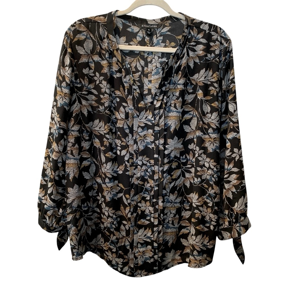 41 HAWTHORN Women’s Multicolor Floral V-Neck Blouse XXL